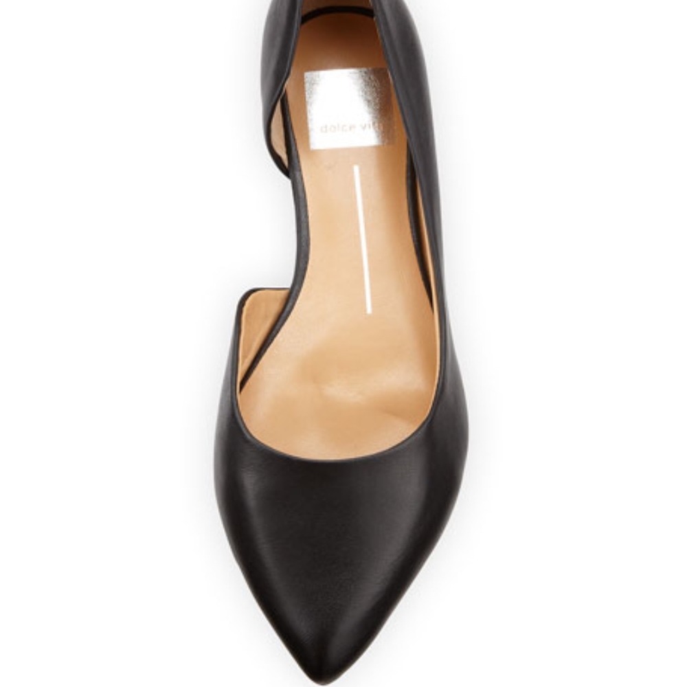 Dolce Vita Black Leather “Glenda” flat Size 7